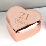 Personalised Birthday Rose Gold Heart Shaped Nickel Plated Trinket Box - Image 3
