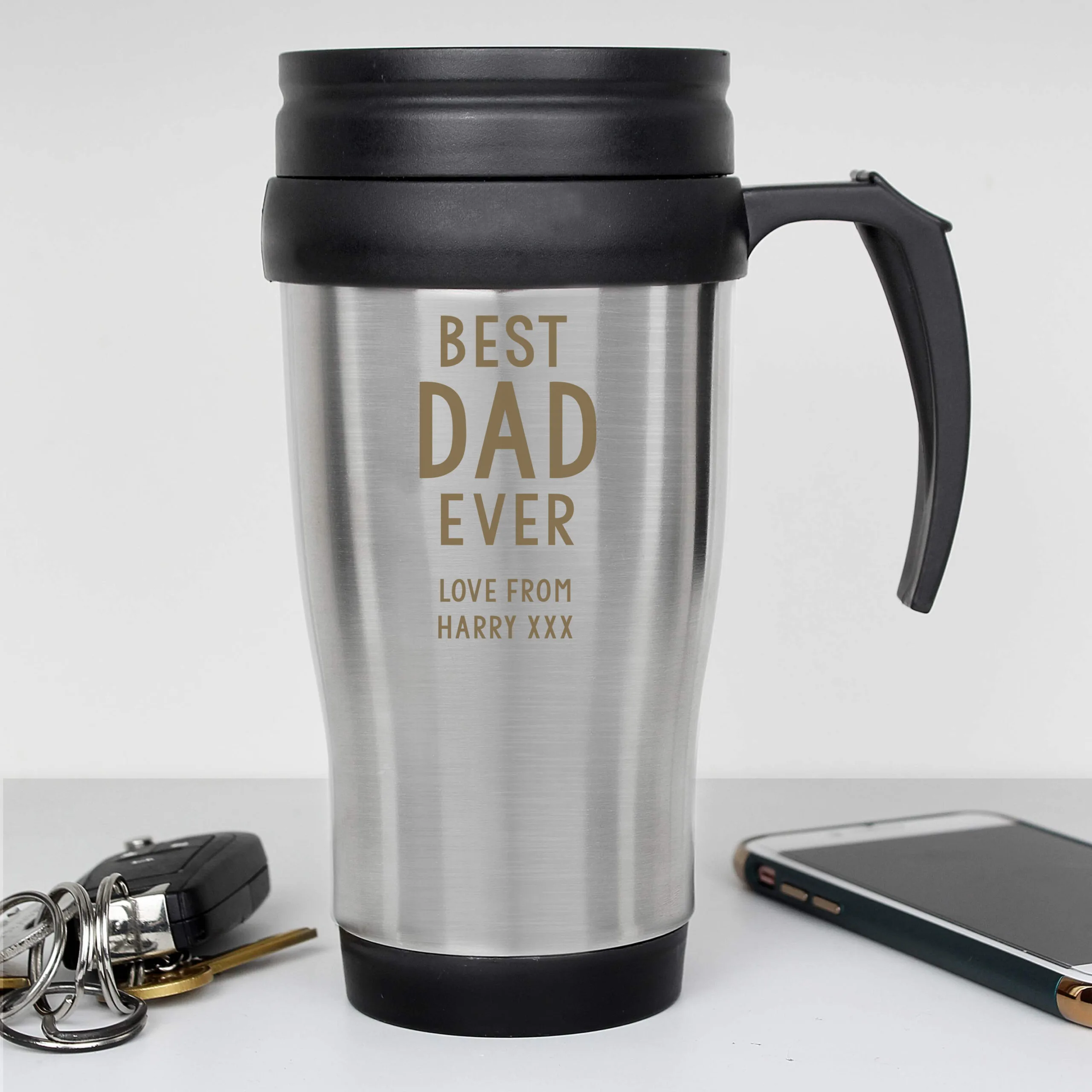 Personalised Any Message Stainless Steel Thermal Travel Mug - Image 3