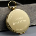 Personalised Any Message Wedding Brushed Metal Keepsake Compass