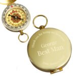 Personalised Any Message Wedding Brushed Metal Keepsake Compass - Image 5