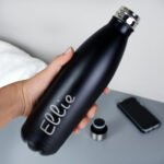 Personalised Name Only Black Stainless Steel Insulated Drinks Bottle - Image 2