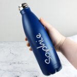Personalised Name Only Blue Stainless Steel Insulated Drinks Bottle - Image 2