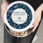 Personalised Navy Kitchen Themed Design Round Cake Tin - Image 2