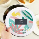 Personalised Any Message Abstract Design Round Cake Tin - Image 3