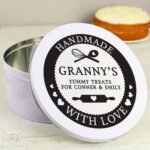 Personalised 'Handmade With Love' Round Cake Tin
