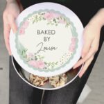 Personalised Any Message Abstract Rose Design Round Cake Tin - Image 2