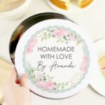 Personalised Any Message Abstract Rose Design Round Cake Tin - Image 3