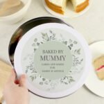 Personalised Any Message Botanical Design Round Cake Tin - Image 4