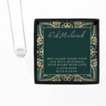 Personalised Sentiment Eid & Ramadan Silver Tone Disc Necklace & Gift Box - Image 6