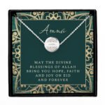 Personalised Sentiment Eid & Ramadan Silver Tone Disc Necklace & Gift Box - Image 7
