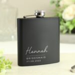 Personalised Any Message Script Font Black Stainless Steel Hip Flask - Image 8