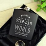 Personalised 'The Best In The World' Black Stainless Steel Hip Flask - Image 2