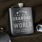 Personalised 'The Best In The World' Black Stainless Steel Hip Flask - Image 3