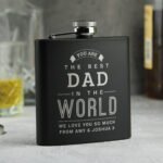 Personalised 'The Best In The World' Black Stainless Steel Hip Flask - Image 4