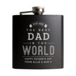 Personalised 'The Best In The World' Black Stainless Steel Hip Flask - Image 5