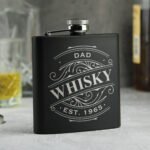 Personalised Any Spirit Design Black Stainless Steel Hip Flask - Image 4