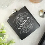 Personalised Any Spirit Design Black Stainless Steel Hip Flask - Image 5