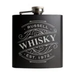 Personalised Any Spirit Design Black Stainless Steel Hip Flask - Image 7