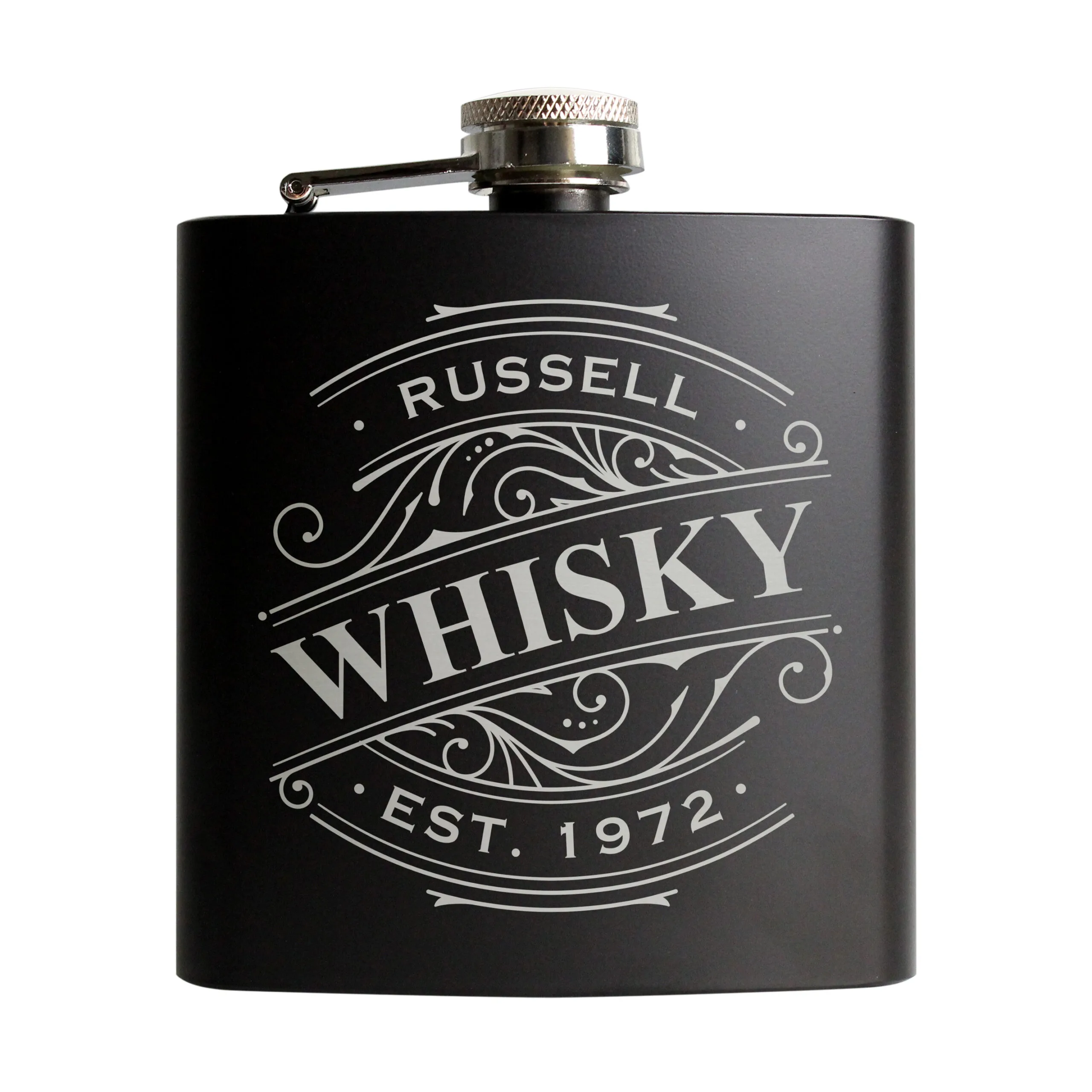 Personalised Any Spirit Design Black Stainless Steel Hip Flask - Image 7