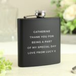 Personalised Any Message Black Stainless Steel Hip Flask - Image 6