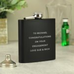 Personalised Any Message Black Stainless Steel Hip Flask - Image 7