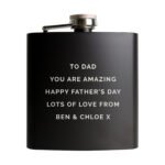 Personalised Any Message Black Stainless Steel Hip Flask - Image 9
