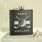 Personalised Golf Themed Black Stainless Steel Hip Flask - Image 5