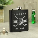 Personalised Golf Themed Black Stainless Steel Hip Flask - Image 6