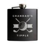 Personalised Golf Themed Black Stainless Steel Hip Flask - Image 7