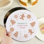 Personalised Any Message Christmas Cookies Design Round Cake Tin - Image 3