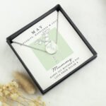 Personalised May Birth Flower Design Silver Tone Disc Necklace & Gift Box