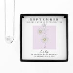 Personalised September Birth Flower Design Silver Tone Disc Necklace & Gift Box - Image 6