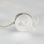 Personalised November Birth Flower Design Silver Tone Disc Necklace & Gift Box - Image 2