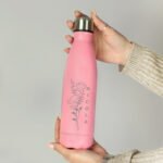 Personalised Floral Design Pink Stainless Steel Insulated Drinks Bottle - Image 2