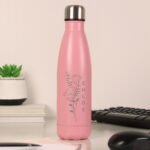 Personalised Floral Design Pink Stainless Steel Insulated Drinks Bottle - Image 4
