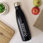 Personalised Football Motif Black Stainless Steel Insulated Drinks Bottle - Image 3