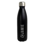 Personalised Football Motif Black Stainless Steel Insulated Drinks Bottle - Image 5