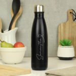 Personalised Heart Motif Black Stainless Steel Insulated Drinks Bottle - Image 5