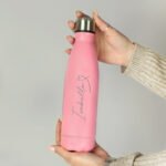Personalised Heart Motif Pink Stainless Steel Insulated Drinks Bottle - Image 2