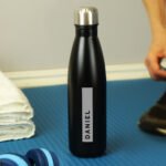 Personalised Rectangle Name Only Black Stainless Steel Insulated Drinks Bottle - Image 4