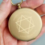 Personalised Bar & Bat Mitzvah Brushed Metal Keepsake Compass - Image 2