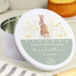Personalised Spring Bunny Design Round Cake Tin - Image 3