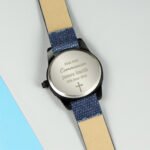 Personalised Children’s Any Message Cross Motif Blue Watch - Image 7