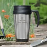 Personalised Any Message Star Motif Stainless Steel Travel Mug - Image 2