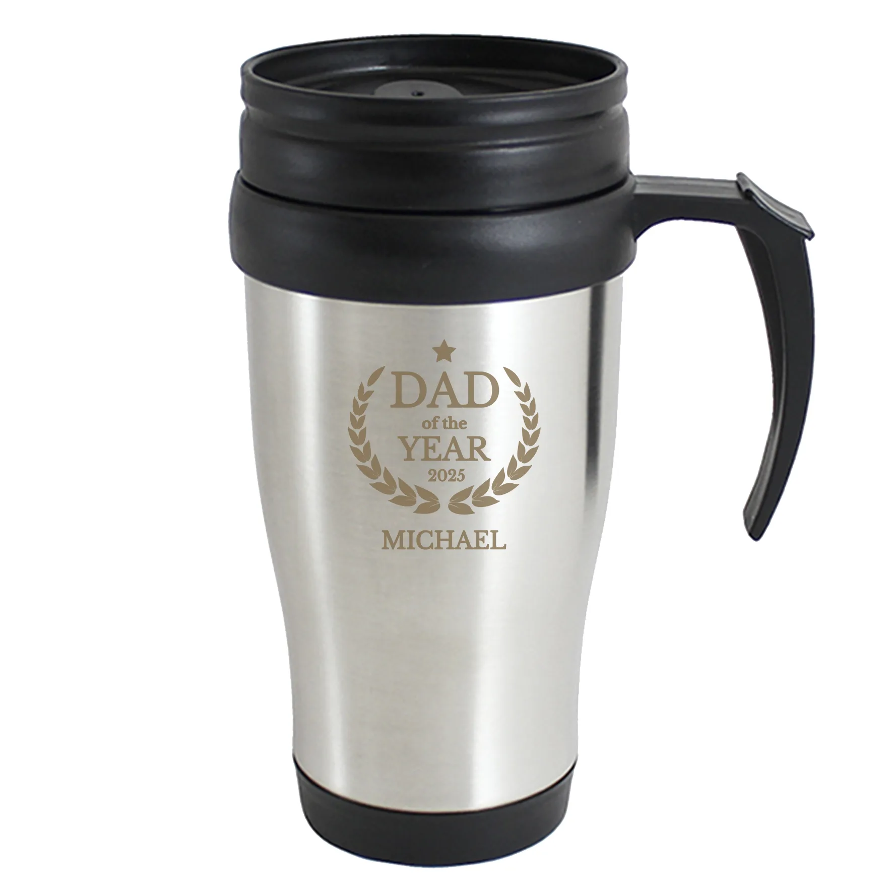 Personalised 'Dad of The Year' Stainless Steel Travel Mug - Image 5