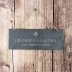 Personalised Any Message Flower Motif Hanging Slate Plaque