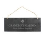 Personalised Any Message Flower Motif Hanging Slate Plaque - Image 2