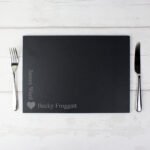Personalised Any Message Heart Motif Slate Placemat