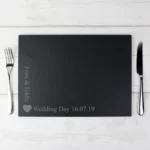 Personalised Any Message Heart Motif Slate Placemat