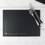 Personalised Any Message Heart Motif Slate Placemat - Image 2